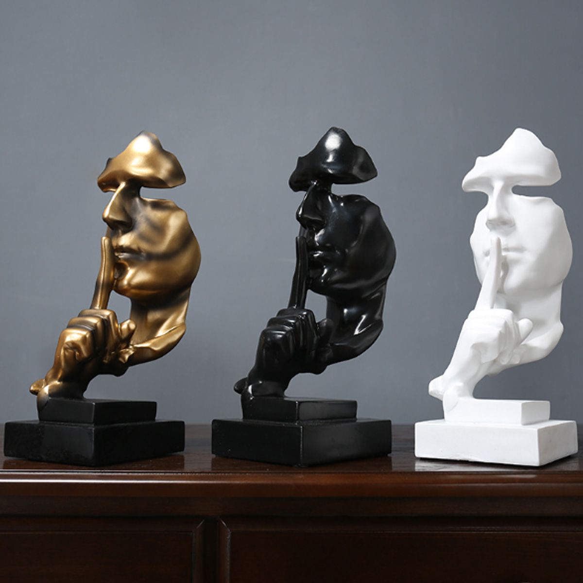 Nordic-Style-Resin-Silent-Decoration-Statues-Gold-Silence-Sculptures-Home-Decorations-1537442