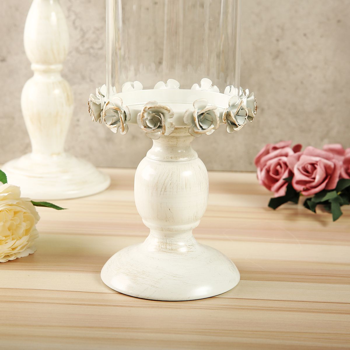 Nordic-White-Metal-Candle-Holder-Glass-Head-Iron-Candlestick-Home-Wedding-Decor-1579869