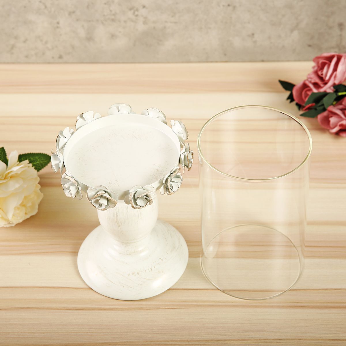 Nordic-White-Metal-Candle-Holder-Glass-Head-Iron-Candlestick-Home-Wedding-Decor-1579869