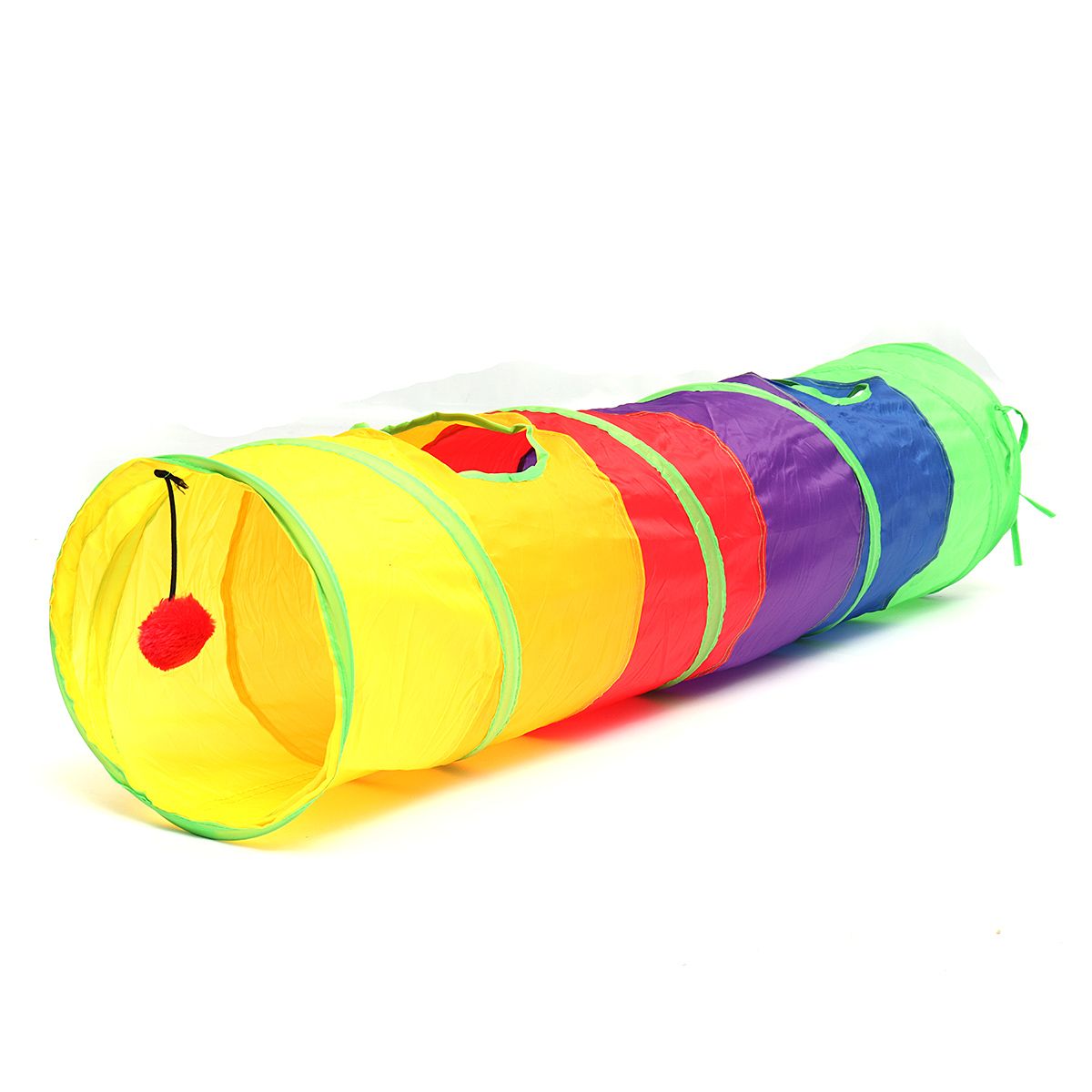 Pet-Tunnel-Cat-Printed-Green-Crinkly-Tunnel-Toy-With-Ball-Play-Fun-Toys-1322549