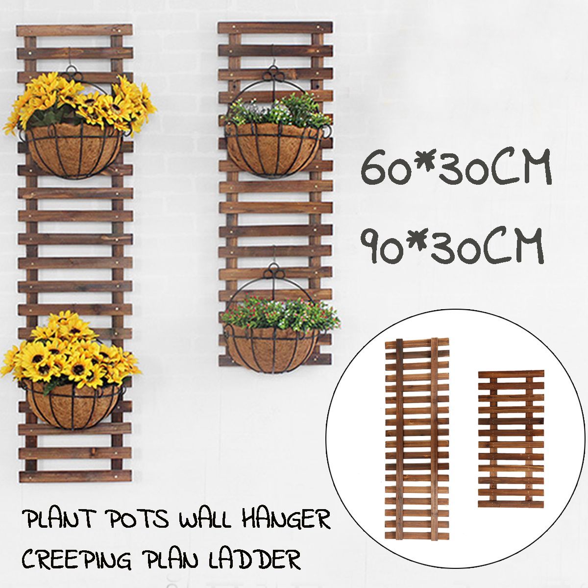 Plant-Flower-Hanger-Holder-Hanging-Basket-Pot-Wood-Climbing-Rack-Craft-Ladder-1520144