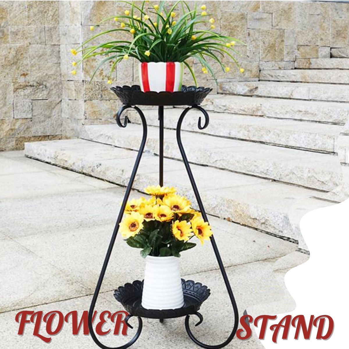 Plant-Pot-Stand-Flower-Storage-Rack-Metal-Floor-Standing-Shelf-Garden-Decor-1561555