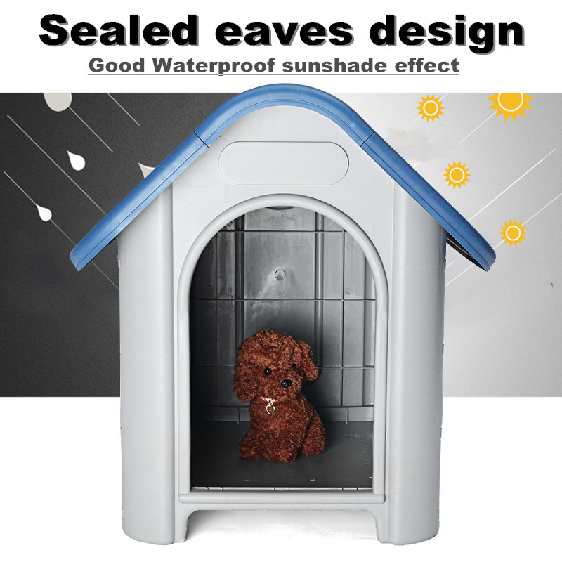 Plastic-Dog-Kennel-Pet-Cat-House-Weatherproof-Indoor-Outdoor-Animal-Shelter-Cover-1525689