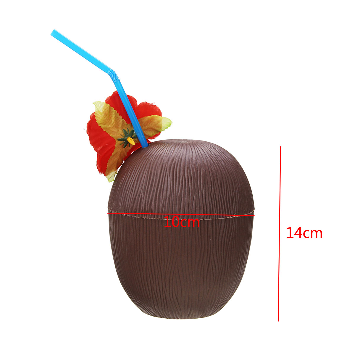 Plastic-Tropical-Coconut-Cup-Bottle-w-Straw-Summer-Hawaii-Luau-Party-Beach-Pool-Party-1374247