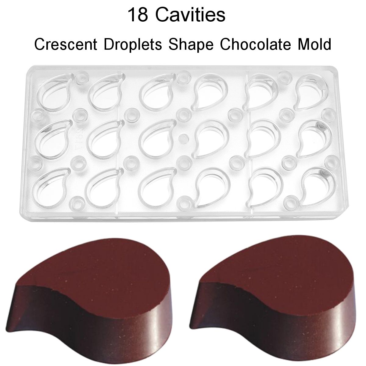 Polycarbonate-Crescent-Droplets-Comma-Chocolate-Mold-Shape-Candy-Cake-DIY-1684956