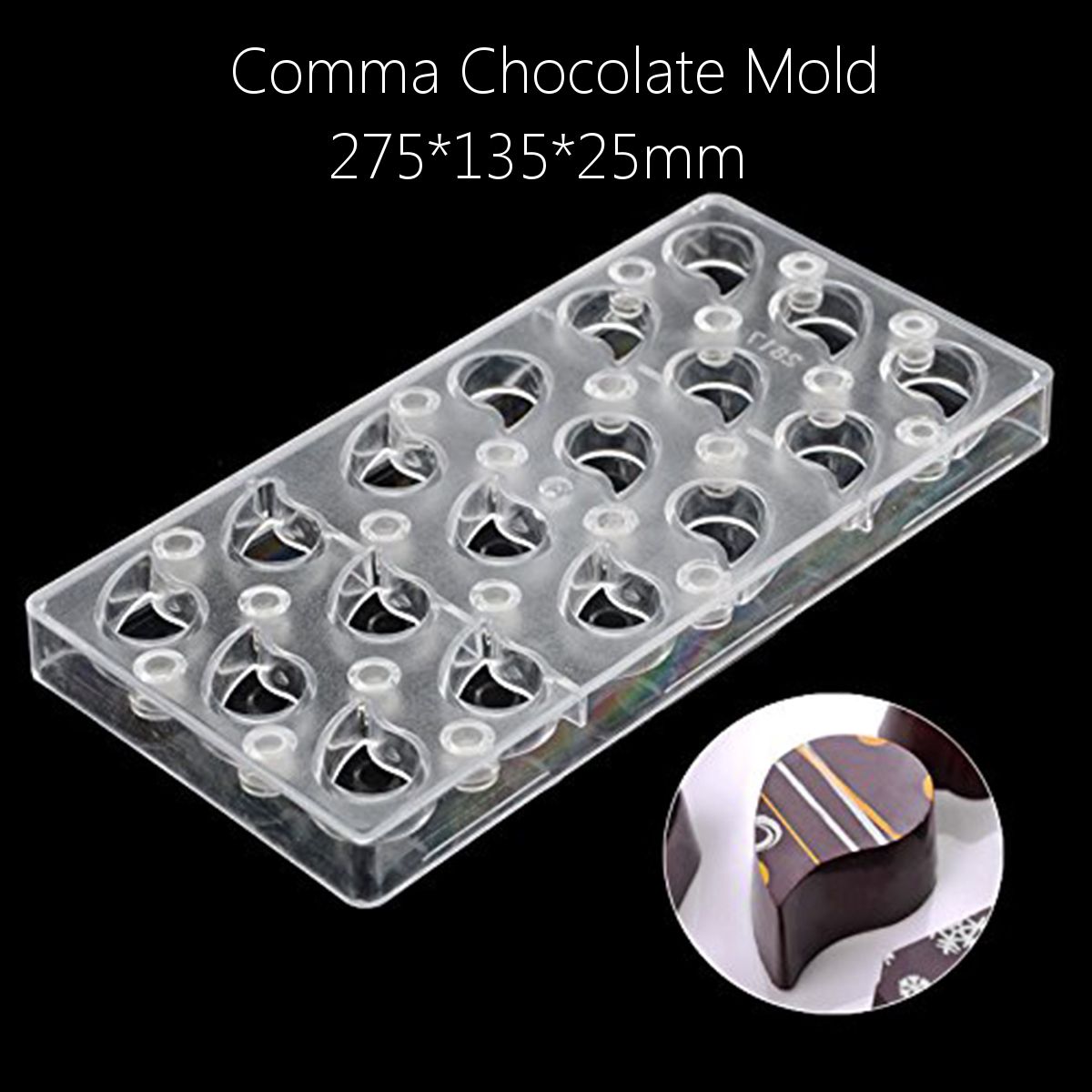 Polycarbonate-Crescent-Droplets-Comma-Chocolate-Mold-Shape-Candy-Cake-DIY-1684956