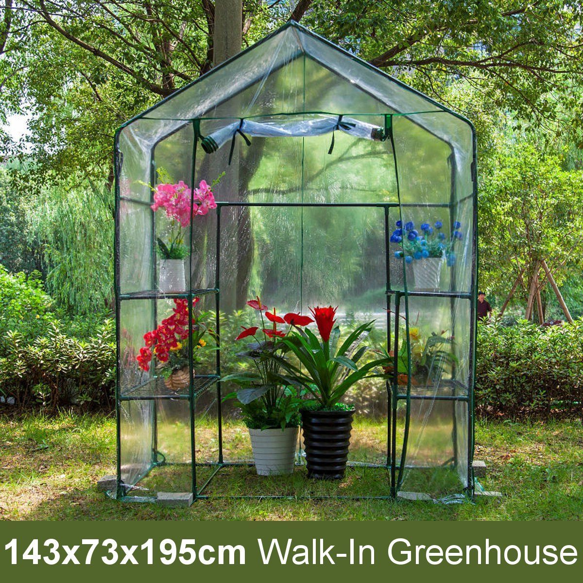 Portable-3-Tier-6-Shelves-Walk-In-Mini-Greenhouse-Outdoor-Plant-Gardening-Clear-Cover-1678160