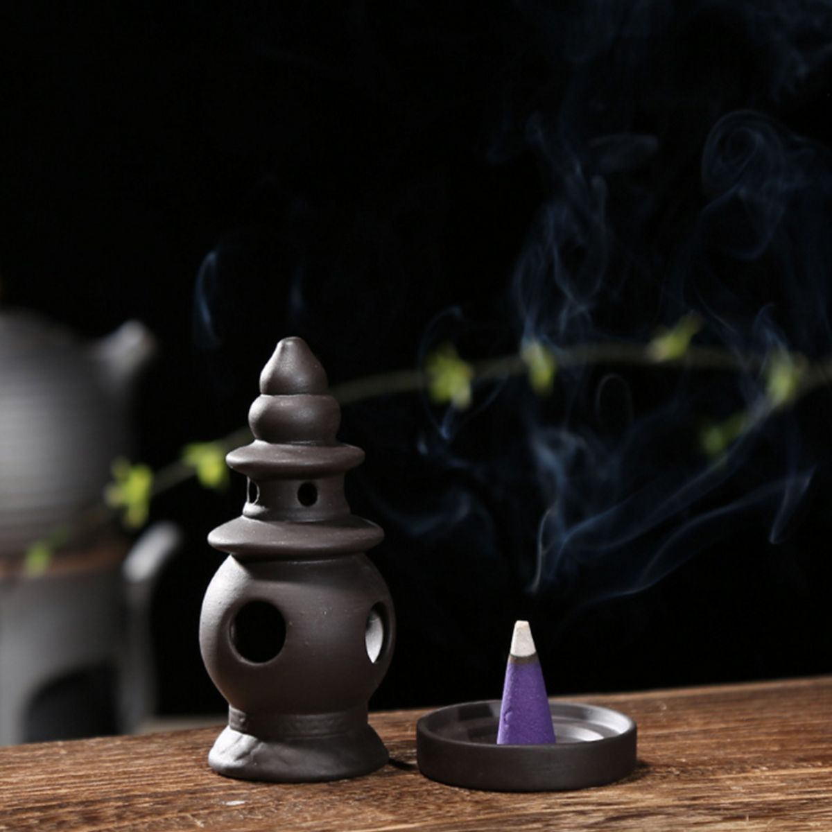 Purple-Ceramic-Backflow-Incense-Cone-Burner-Incense-Holder-Gourd-Holes-Three-Ponds-Mirroring-the-Moo-1473619
