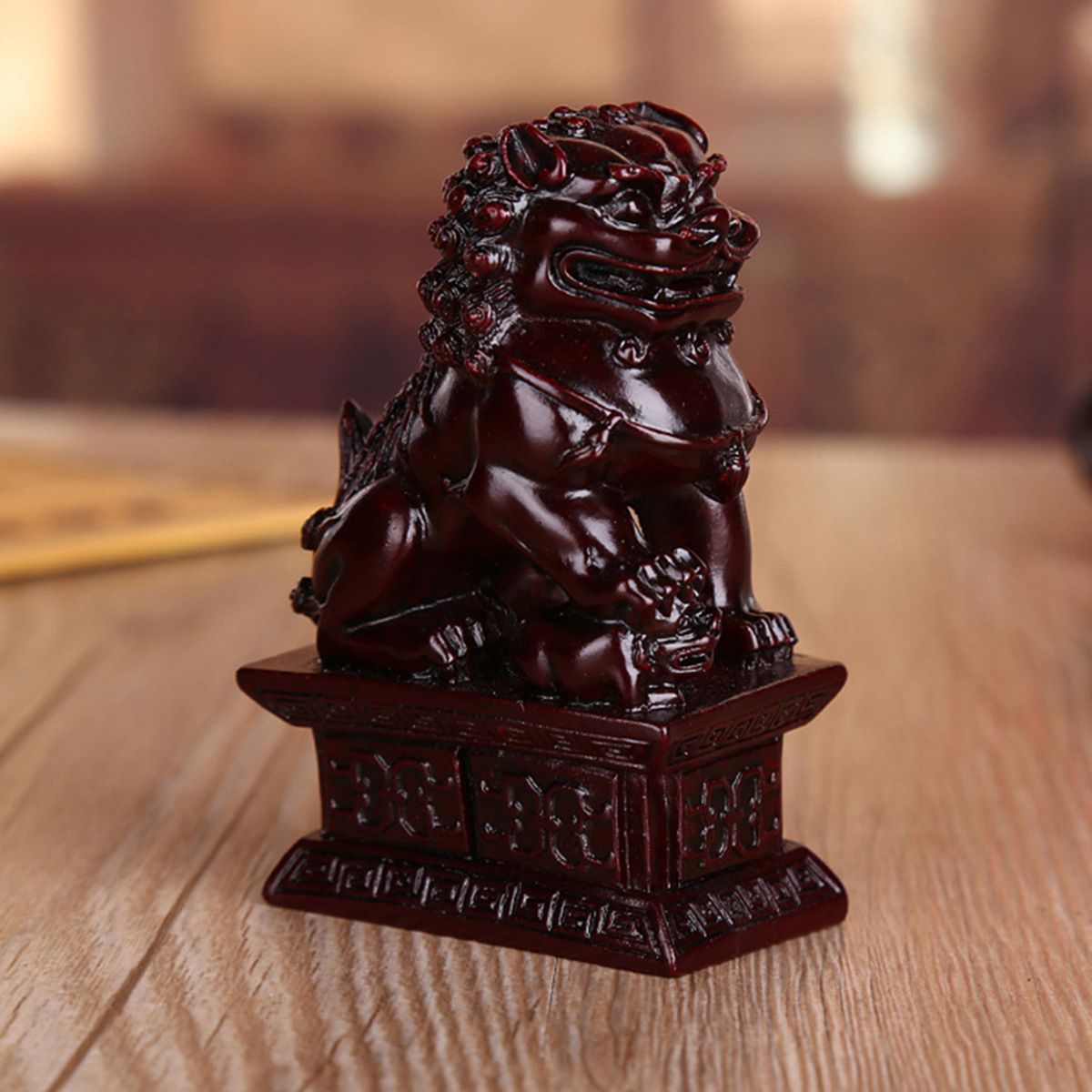 Red-Chinese-Resin-Carving-Fengshui-Lion-Fu-Foo-Dog-Guardion-Beast-Statue-Home-Decorations-1438329