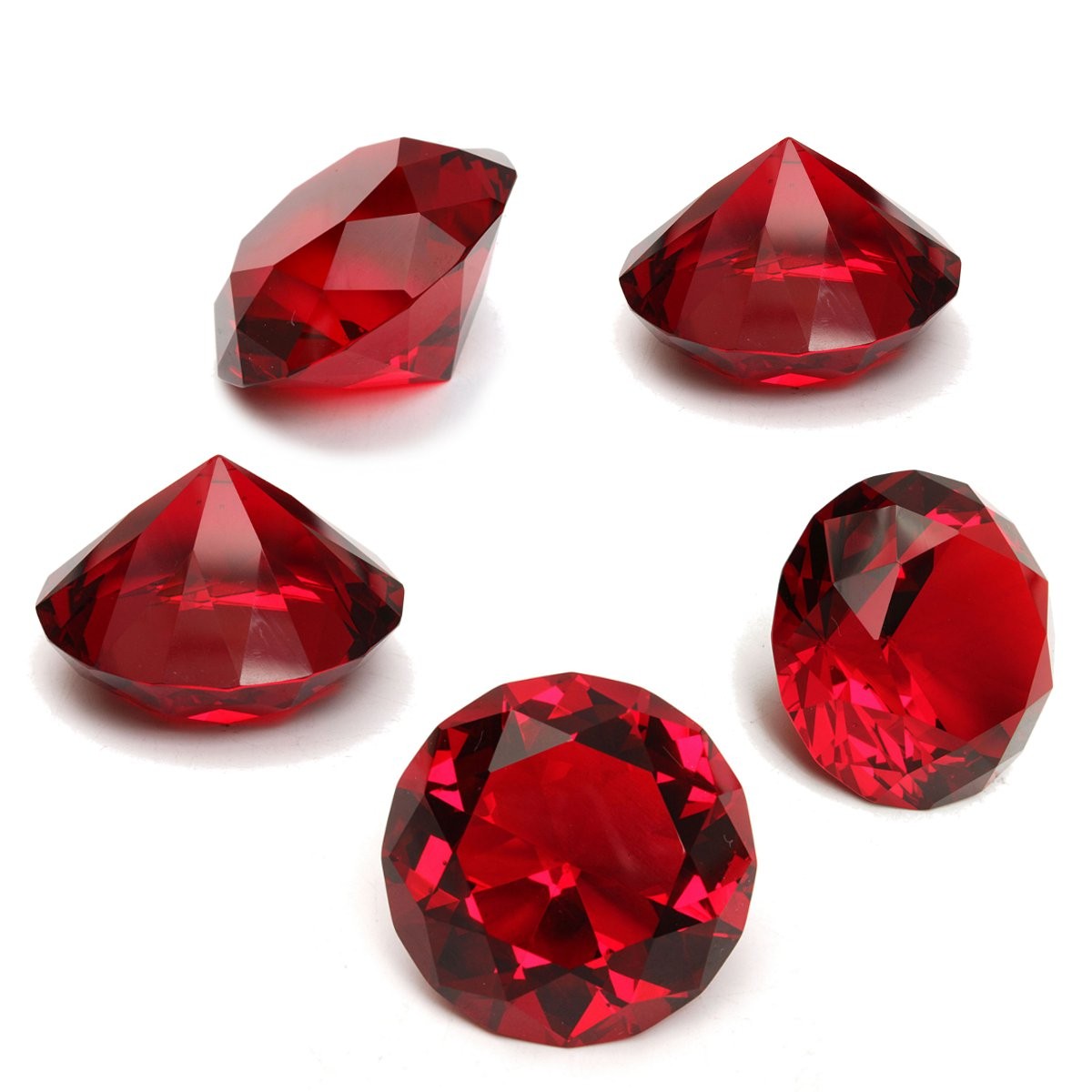 Red-Diamond-Shaped-Crystal-Glass-Art-Paperweight-Wedding-Favors-Shower-Home-Decor-40mm-1451072