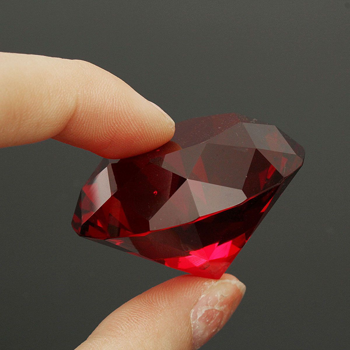 Red-Diamond-Shaped-Crystal-Glass-Art-Paperweight-Wedding-Favors-Shower-Home-Decor-40mm-1451072