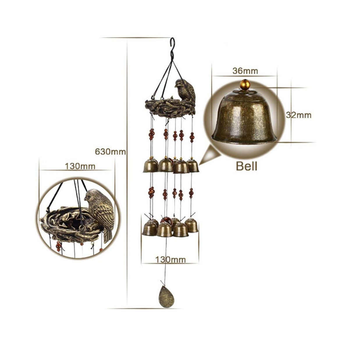 Resin-Birds-Nest-Wind-Chimes-Pendant-Cross-Border-Exclusively-For-Brass-Bell-Wind-Chimes-Outdoor-Gar-1730986