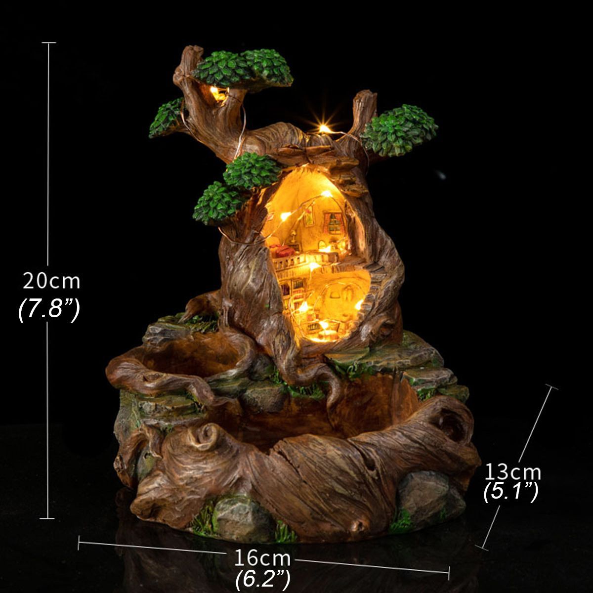 Resin-Flowerpot-Succulent-Plants-Planter-Pot-Childhood-Tree-House-With-Light-1630191