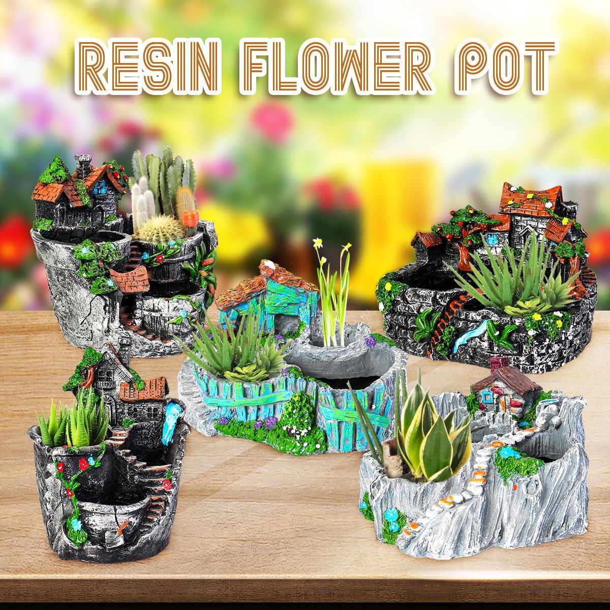 Resin-Plant-Flower-Pot-Succulent-Container-Garden-Herb-Planter-Bonsai-Home-Decoration-1728446