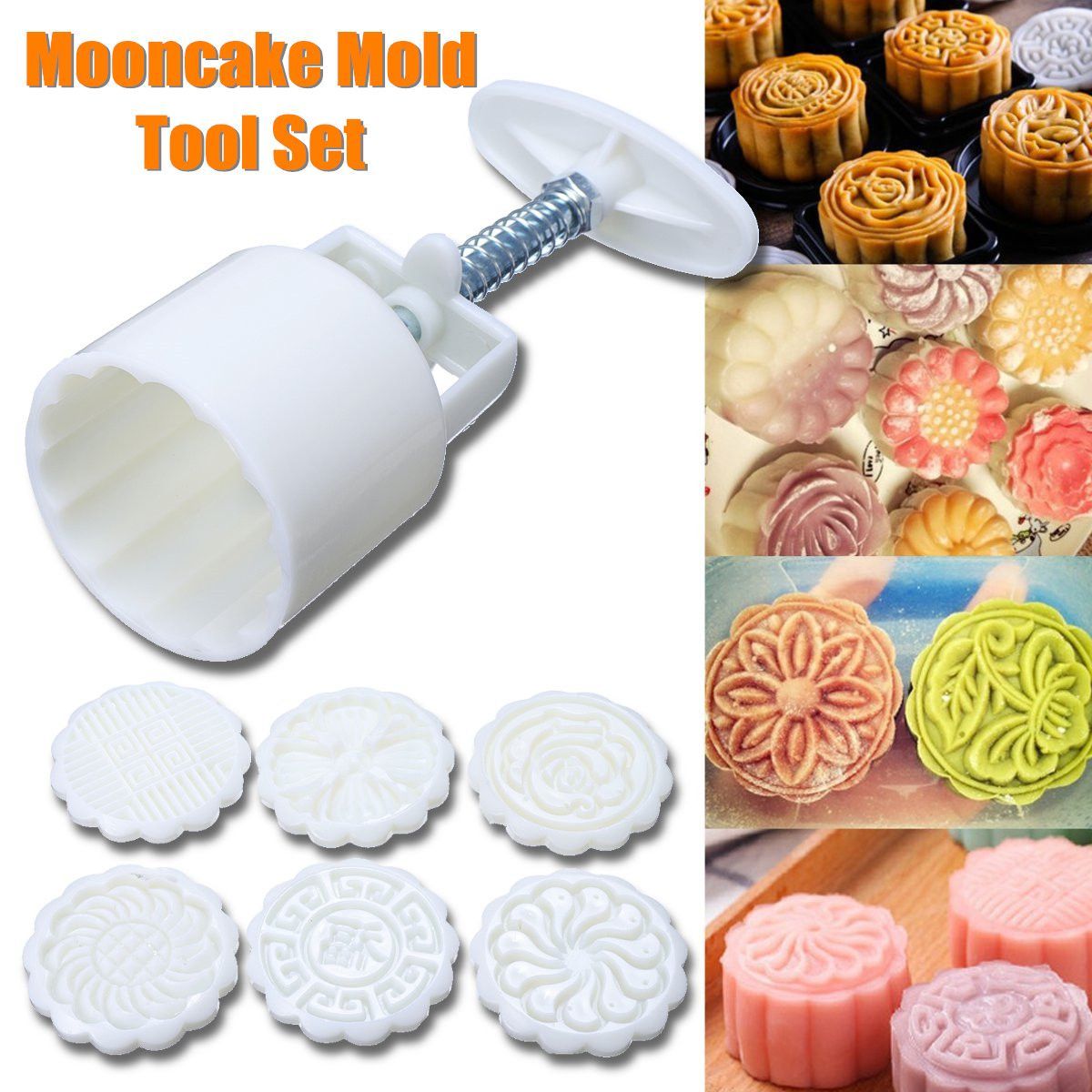 Round-Mooncake-Pastry-Mold-63g-Cookies-DIY-Press-Mould-Festival-Decor-w-6-Flower-Pattern-Stamps-1339041