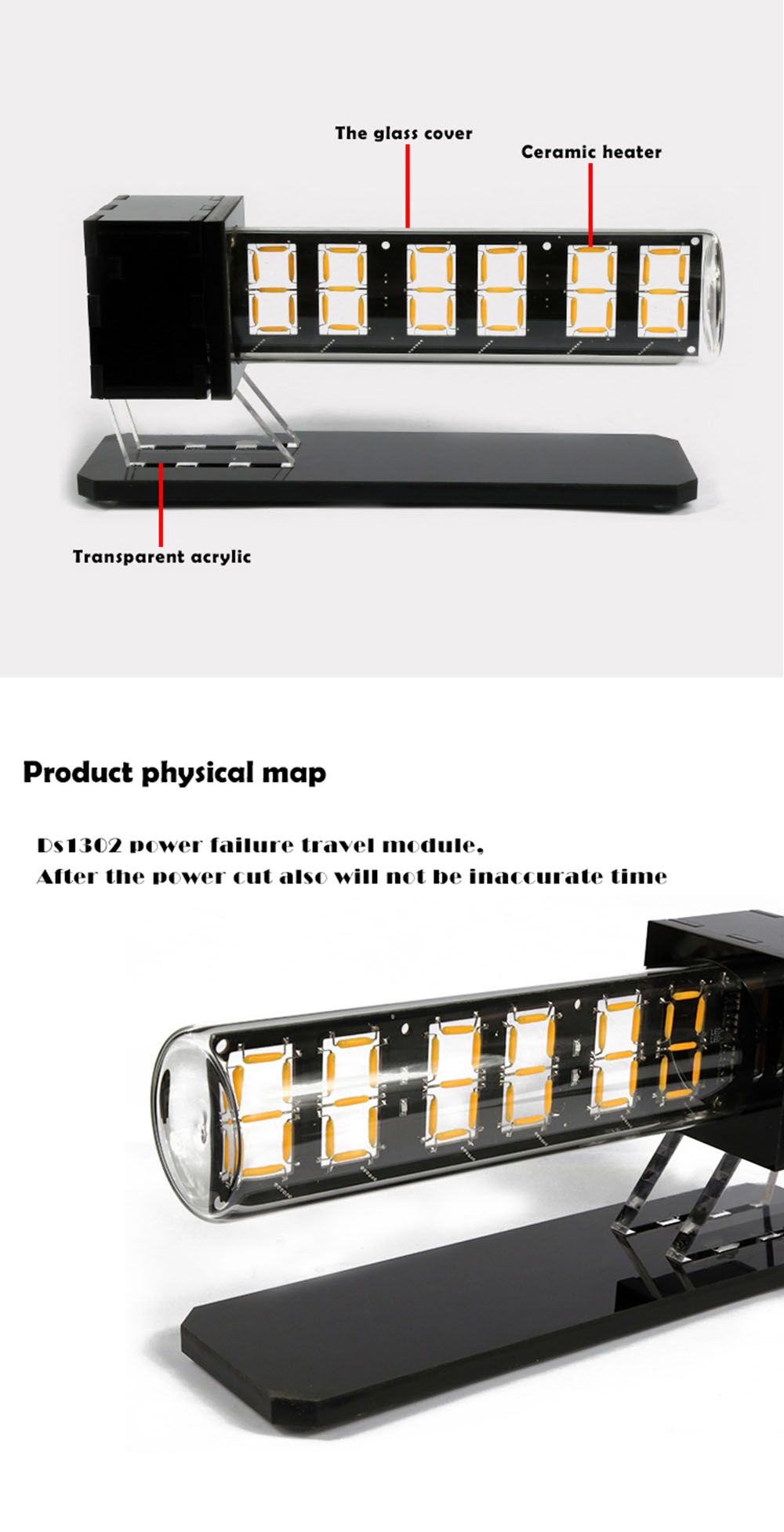 STARK-158-35mm-5V-LED-Light-Filament-Glow-Clock-Electronic-Digital-Ds1302-Circuit-Board-DIY-Kit-Time-1558465