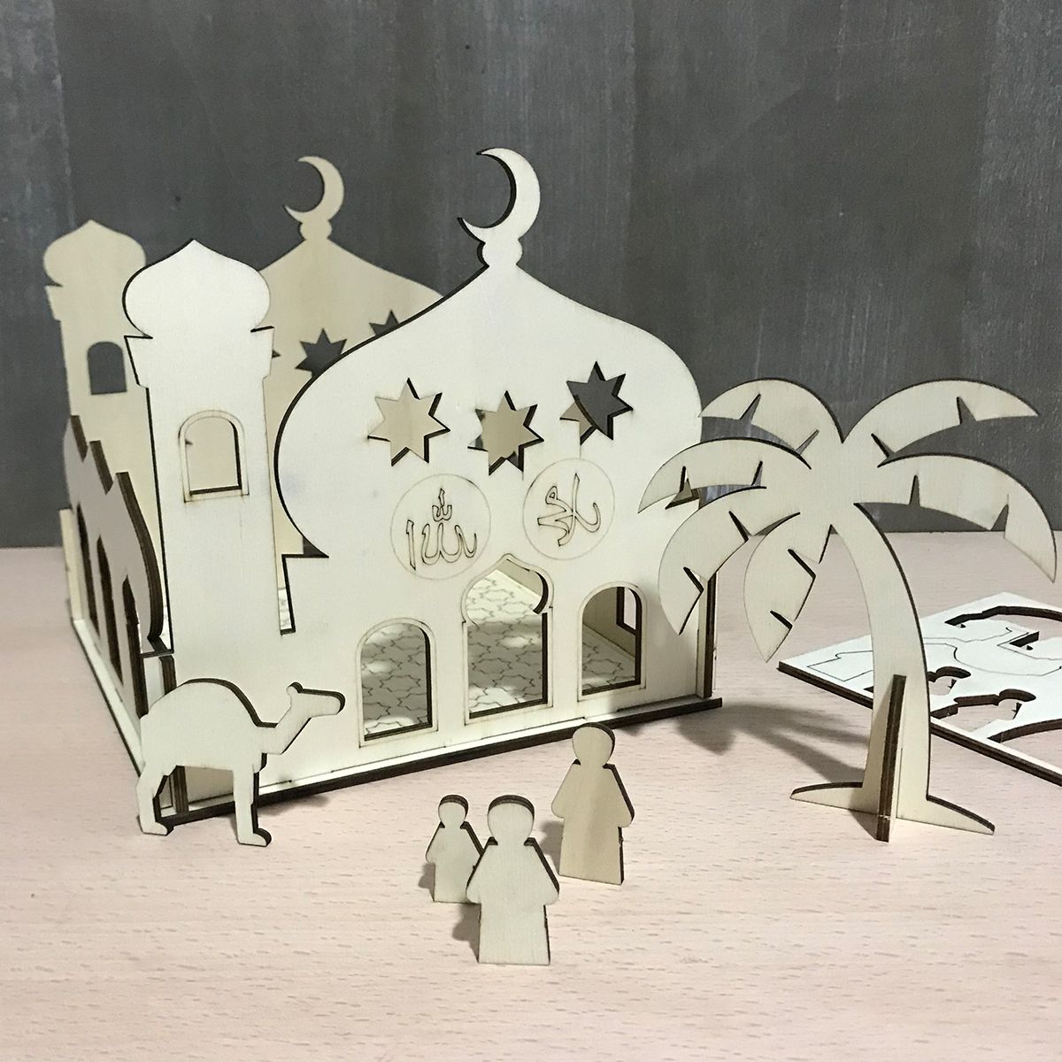 Self-Assembly-Puzzle-Wooden-Model-Building-Kits-Islamic-House-Stand-Rack-Ramadan-Gifts-Decorations-1450271
