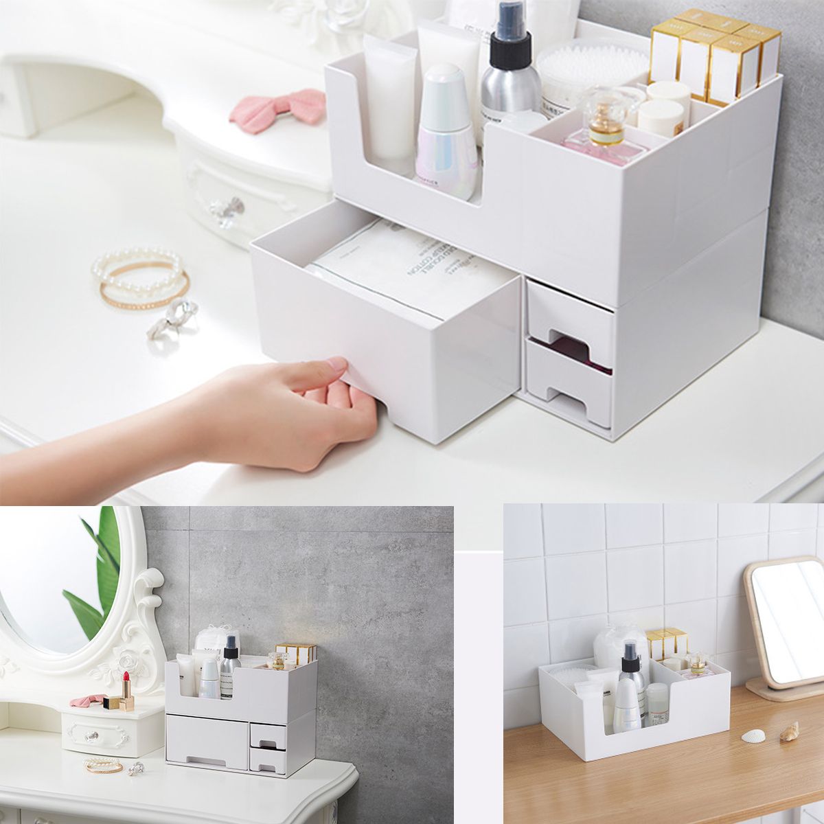 SingleDouble-TopBottomTiers-Desktop-Plastic-Organizer-Makeup-Cosmetic-Storage-Box-1441908
