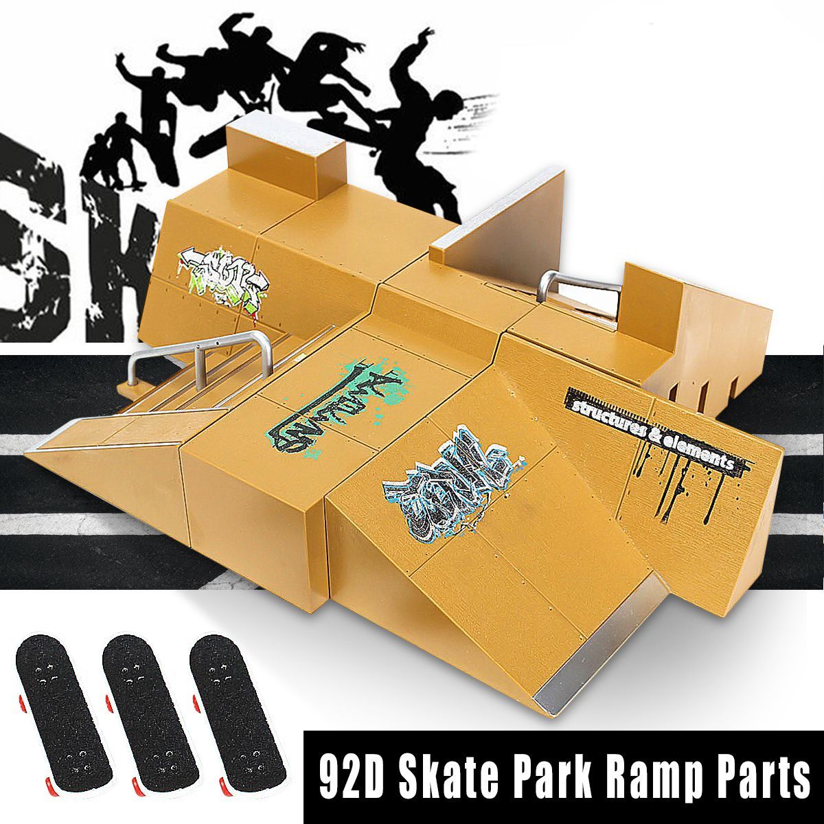 Skate-Park-Ramp-Parts-For-Tech-Deck-Fingerboard-Finger-Board-Ultimate-Parks-92D-Accessories-1619469