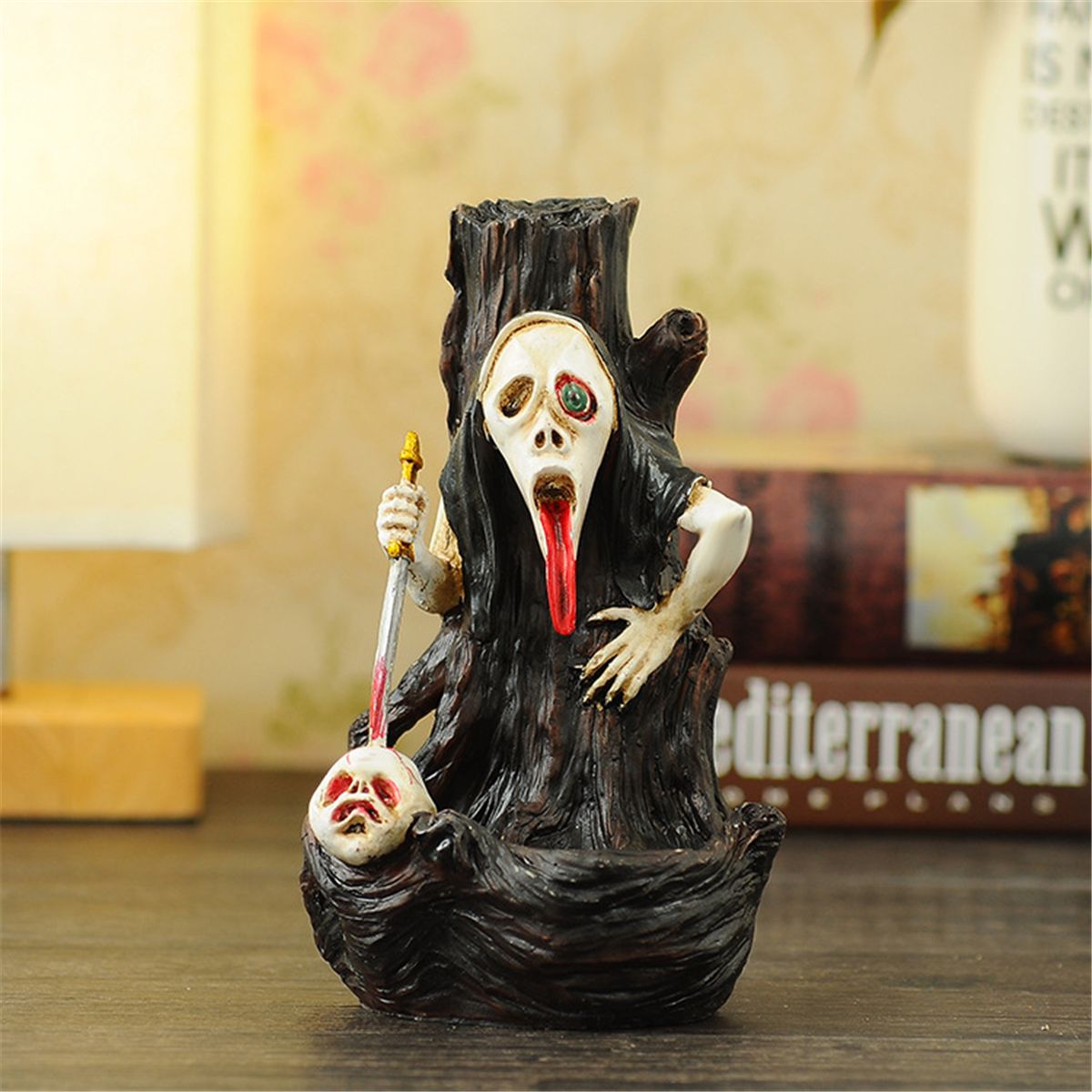 Skull-Shape-Resin-Backflow-Incense-Burner-Tower-Statue-Figurine-Ghost-Head-Home-Decor-1535996