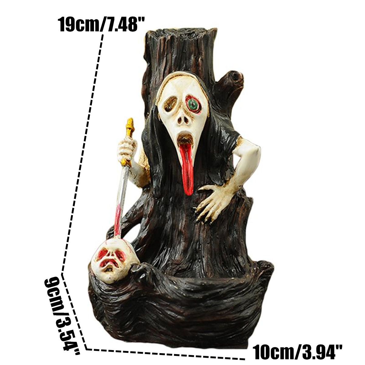 Skull-Shape-Resin-Backflow-Incense-Burner-Tower-Statue-Figurine-Ghost-Head-Home-Decor-1535996