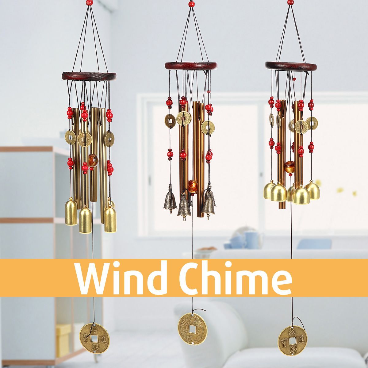 Solid-Wood-Bronze-Wind-Chimes-Hanging-Ornament-Yard-Garden-Decor-Gift-1719570