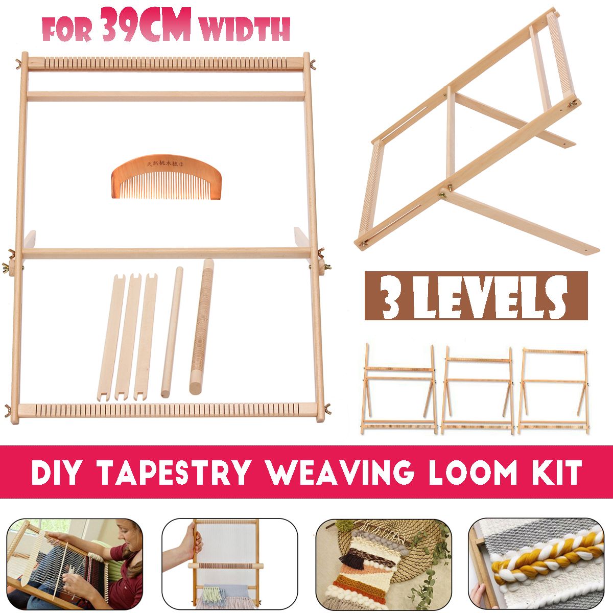 Standing-DIY-Woven-Set-Weaving-Loom-Kit-Looms-Wooden-Tapestry-Hand-Knitted-Machine-1753097