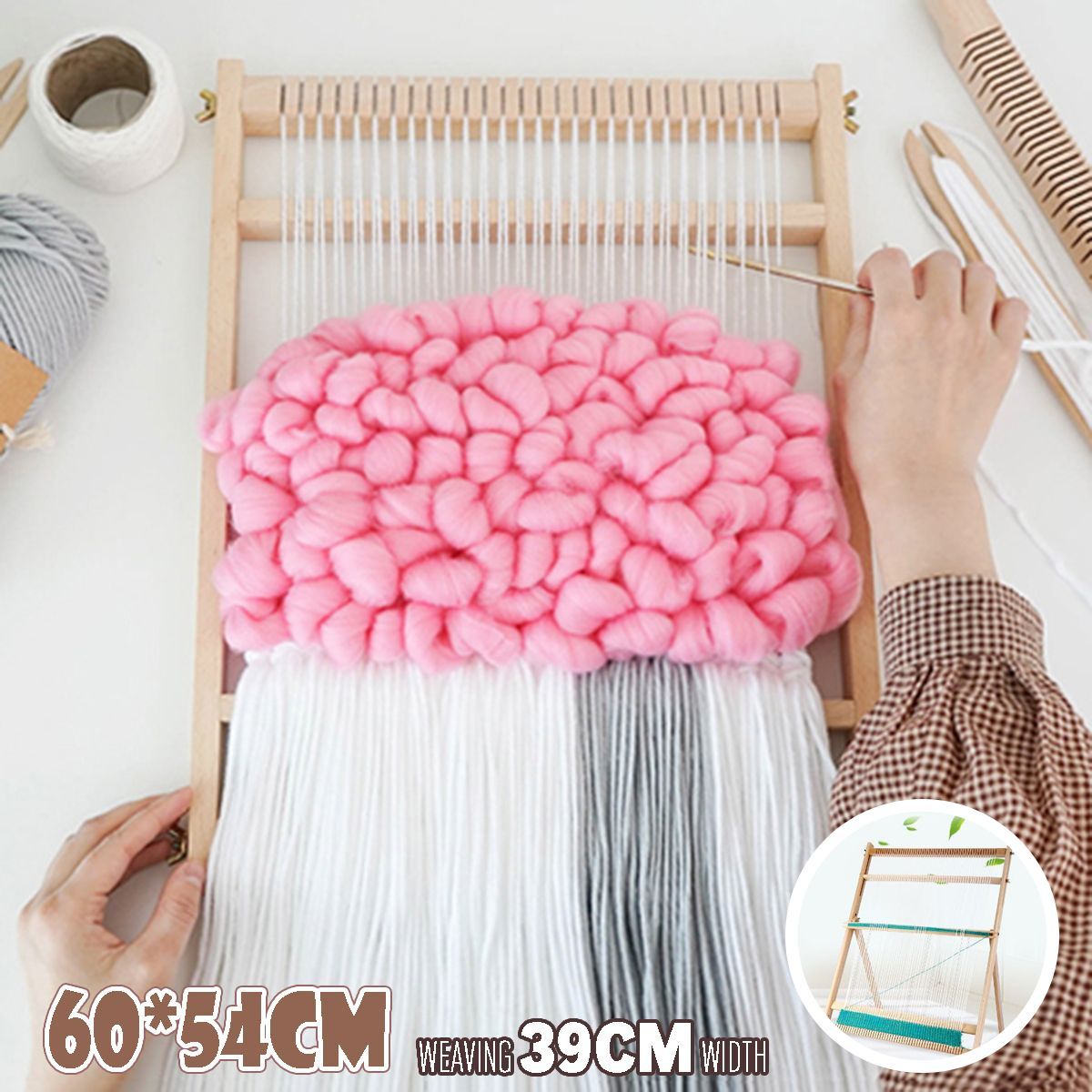 Standing-DIY-Woven-Set-Weaving-Loom-Kit-Looms-Wooden-Tapestry-Hand-Knitted-Machine-1753097