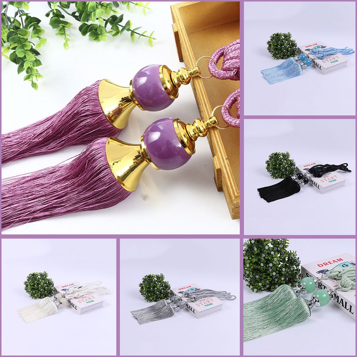 Tassel-Curtain-Tiebacks-Fringe-Curtain-Tie-Backs-Room-Decor-Light-Polyester-Bead-1751658