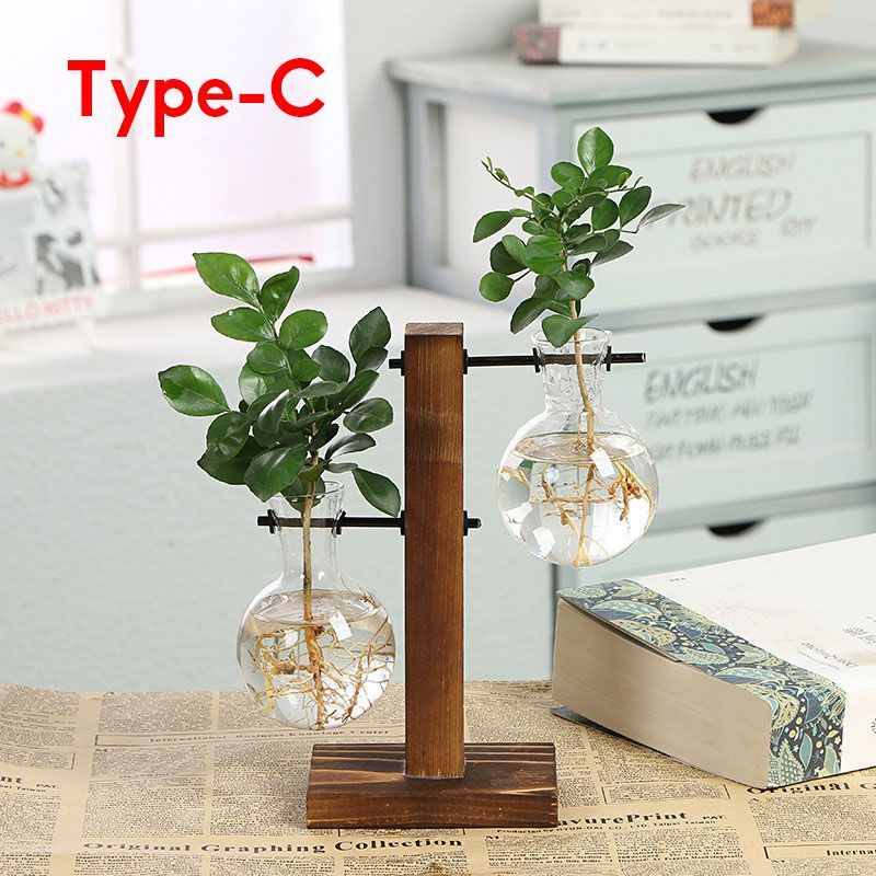 Terrarium-Glass-Hydroponic-Plant-Vase-Transparent-Flower-Pot-Wooden-Frame-Decorations-1636768