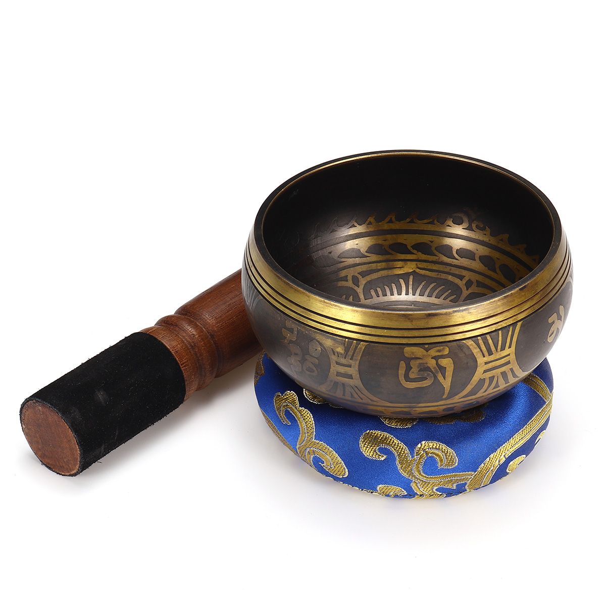 Tibetan-Singing-Bowl-Set-Yoga-Buddhism-Nepal-Chakra-Meditation-Copper-Crafted-1760422