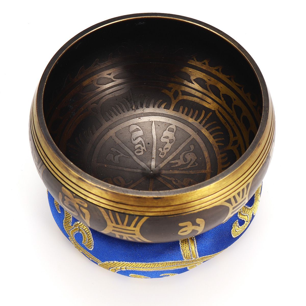 Tibetan-Singing-Bowl-Set-Yoga-Buddhism-Nepal-Chakra-Meditation-Copper-Crafted-1760422
