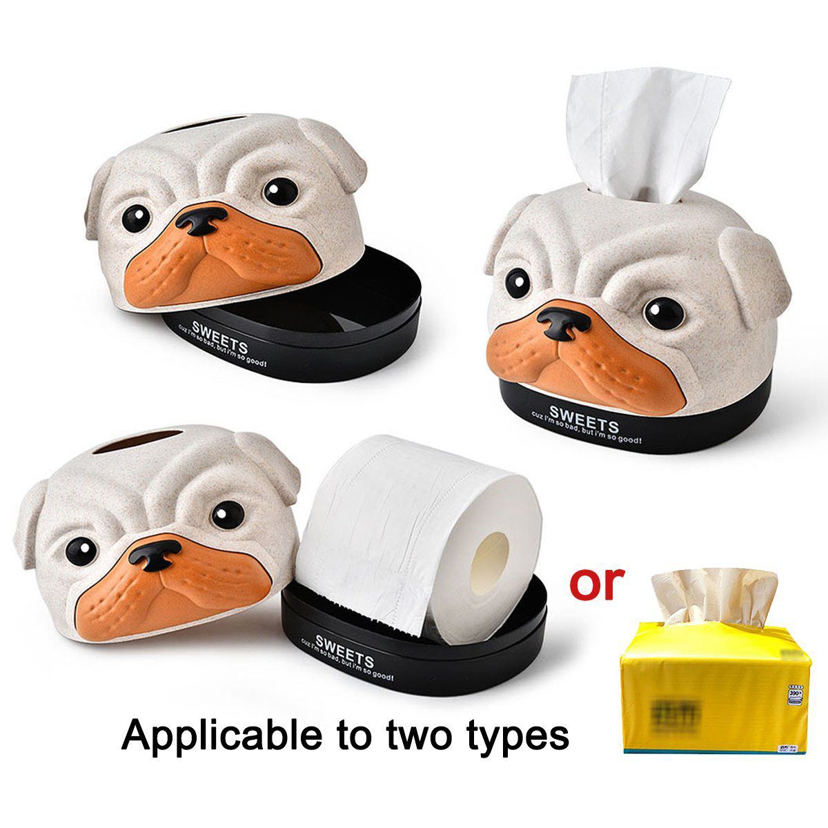 Tissue-Box-Dispenser-Dog-Cover-Paper-Storage-Holder-Napkin-Organizer-Home-Case-1562935