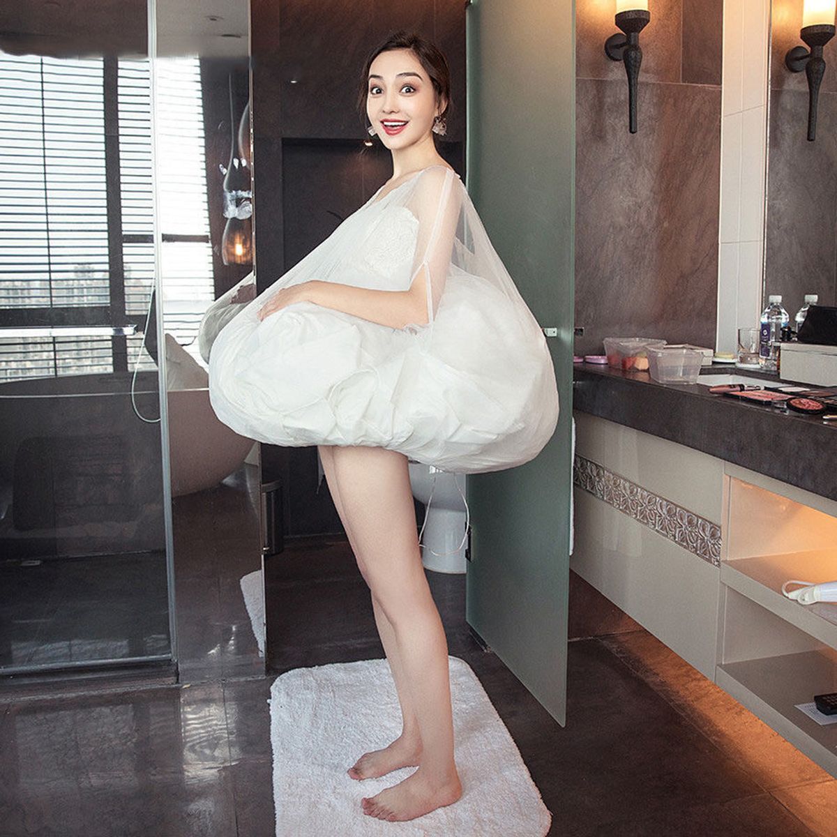 Toilet-Buddy-Petticoat-for-Bridal-Wedding-Dress-Gather-Skirts-Underskirt-65-105cm-1557825