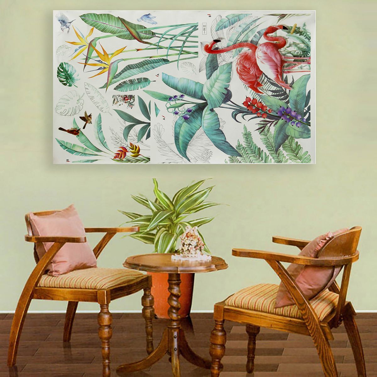 Tropical-Plant-Leaves-Wall-Sticker-Modern-Art-Decal-Wall-Mural-Home-Decorations-1613627