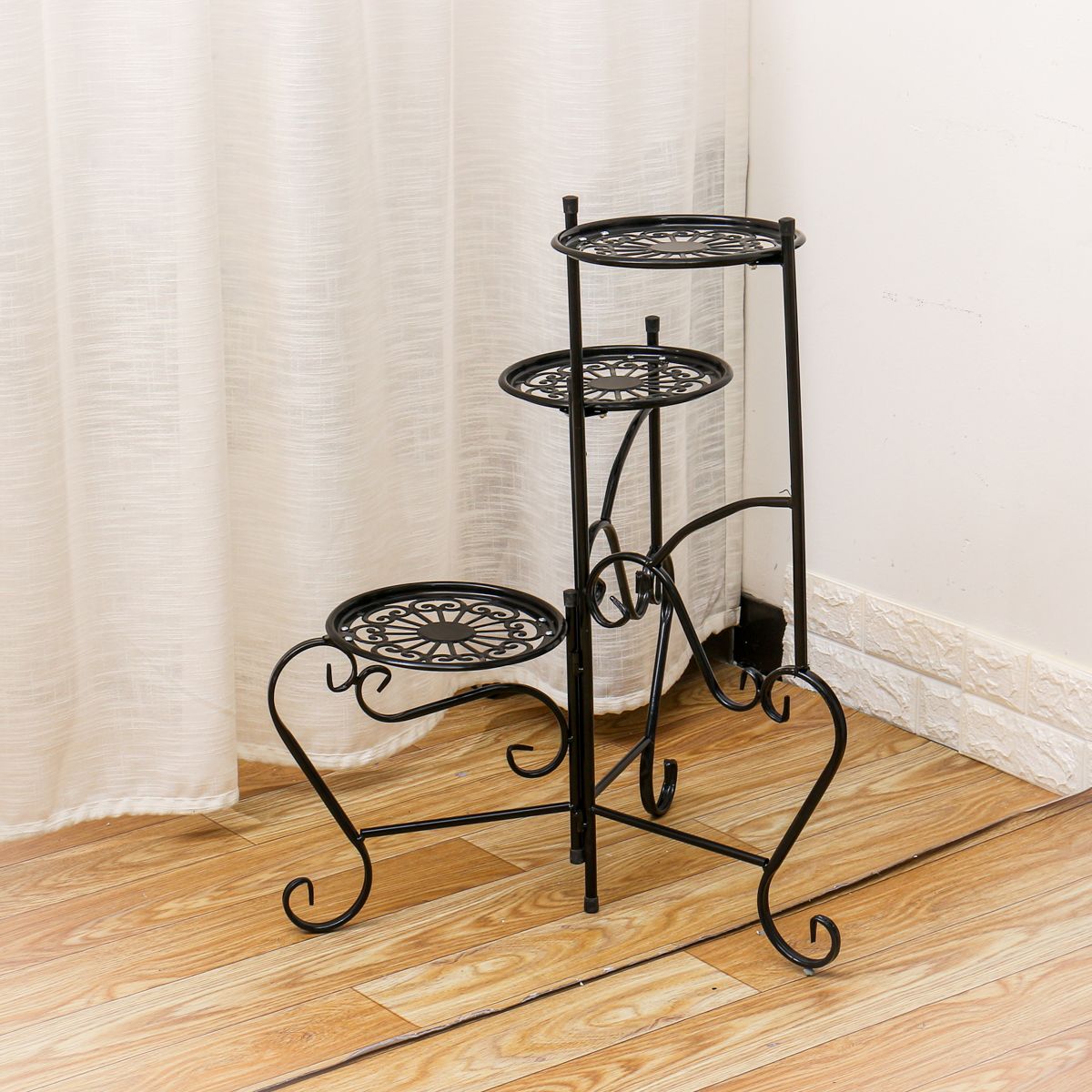 UK-Metal-Flower-Stand-Plant-Pot-Holder-Space-Saving-Decorative-Display-Shelf-DIY-1682478