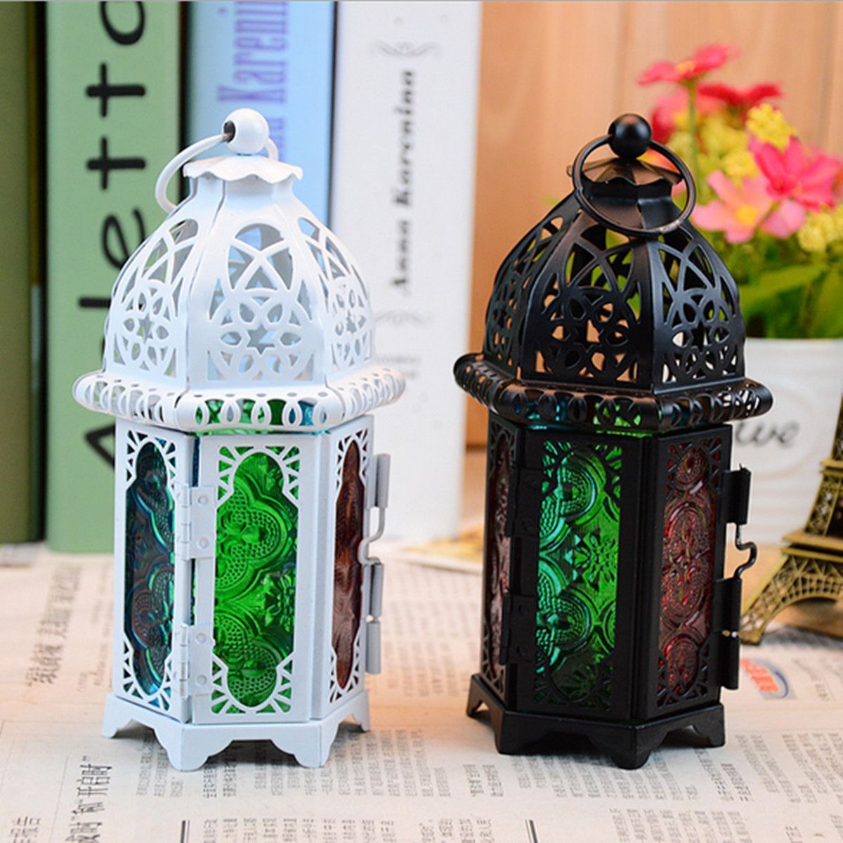Vintage-Moroccan-Hollow-Iron-Lantern-Tea-Light-Hanging-Candle-Holder-Candlestick-1123913