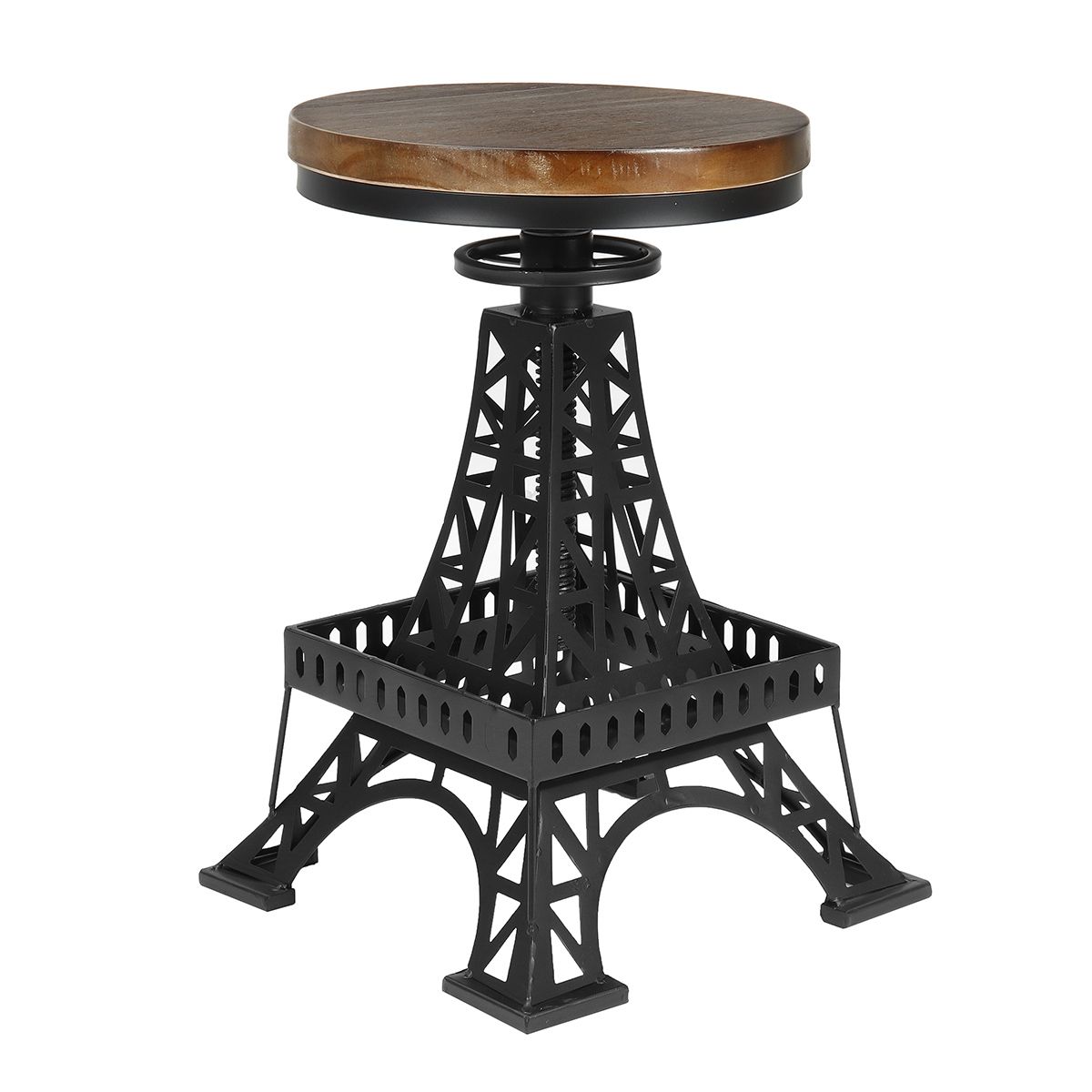 Vintage-Unique-Industrial-Iron-Tower-Metal-Black-Bar-Stool-Chair-Round-Wooden-Top-Kitchen-Side-Table-1599043