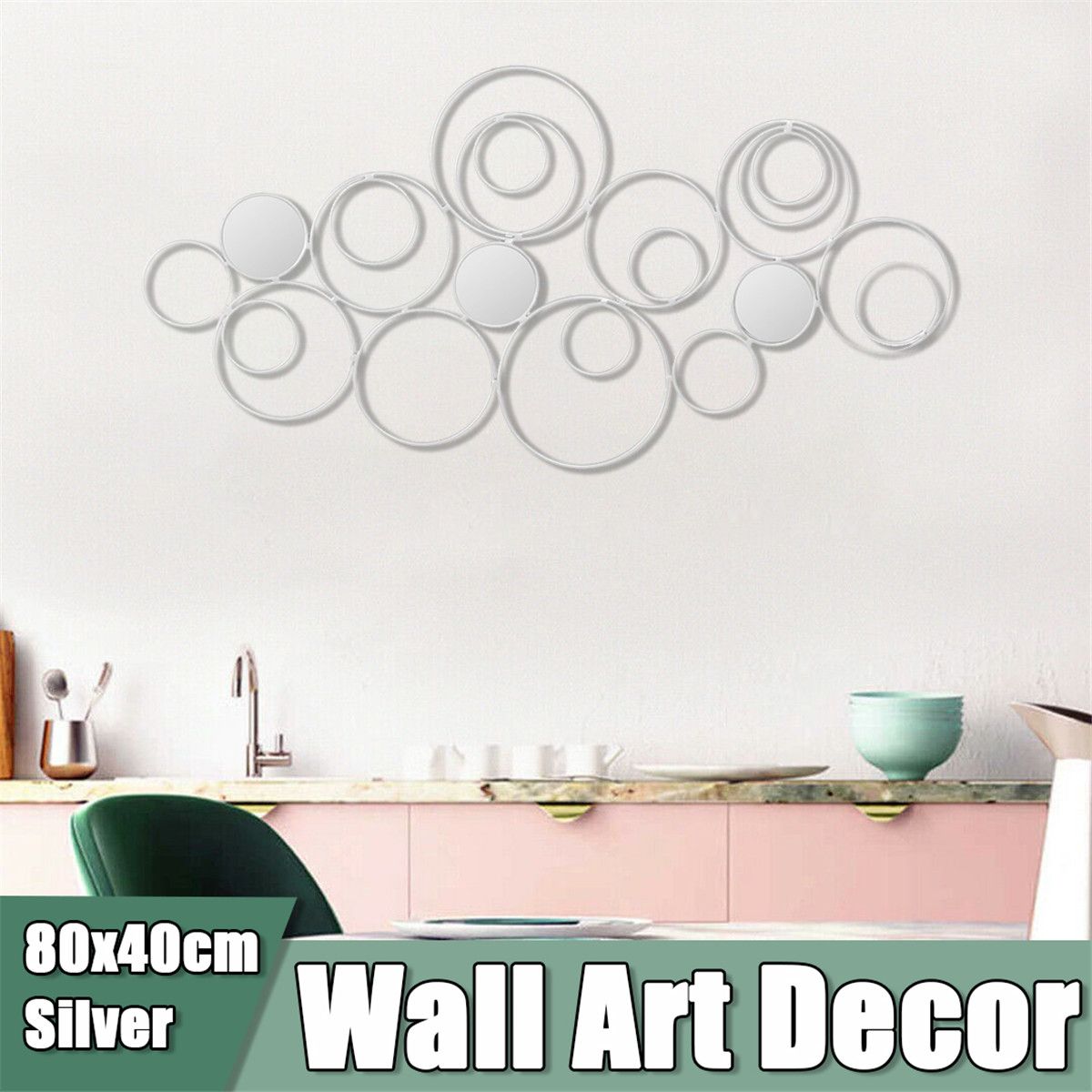 Wall-Mirror-Abstract-Metal-Hanging-Ring-Round-Sculpture-Home-Art-Decoration-1762500