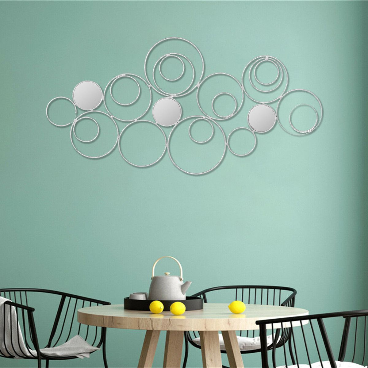 Wall-Mirror-Abstract-Metal-Hanging-Ring-Round-Sculpture-Home-Art-Decoration-1762500