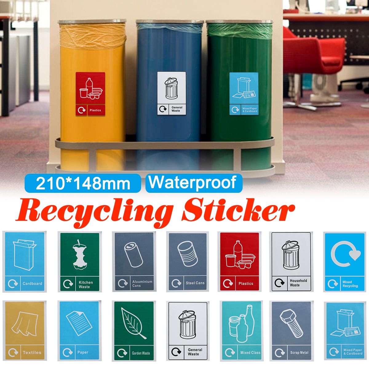Waste-Recycling-Sticker--Signage---Sign-Home-Wheelie-Bin-Window-Decal-Waterproof-1714765