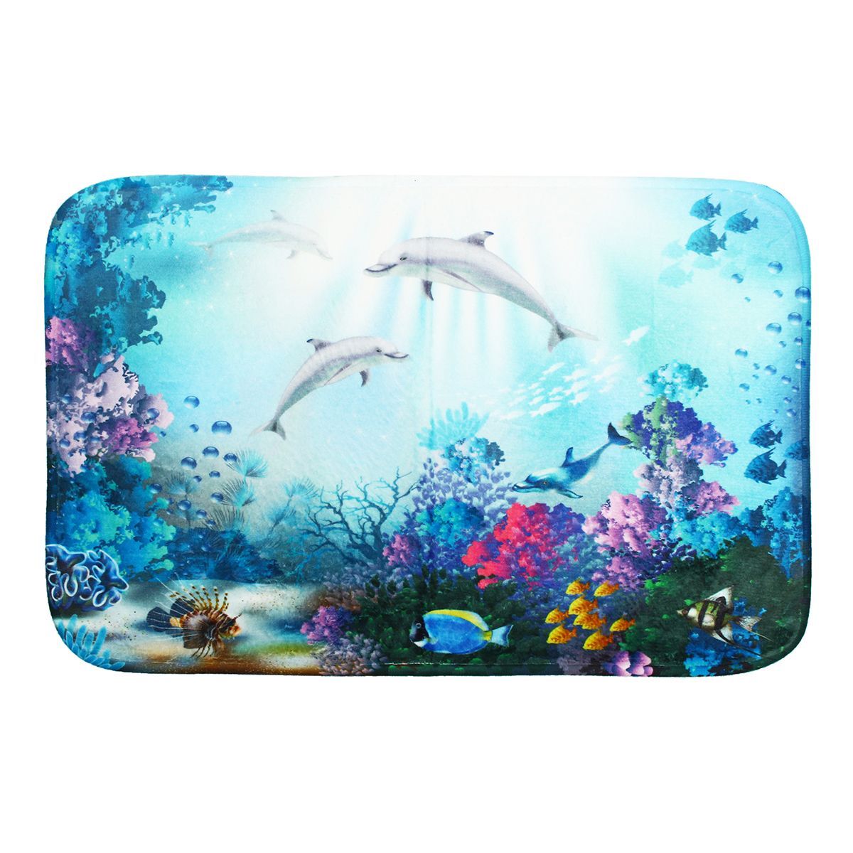 Waterproof-Shower-Curtain-Underwater-World-Dolphin-Bathroom-Mat-Hook-Home-1463568