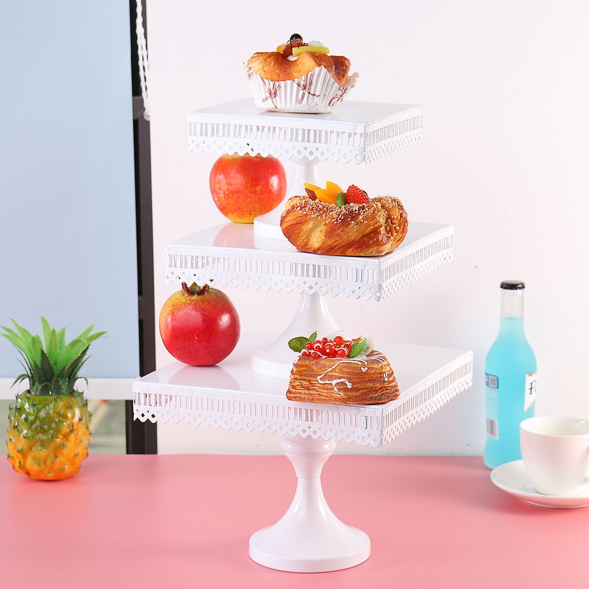 White-Square-Cupcake-Rack-Wedding-Decorations-Cake-Christmas-Display-Lace-Stands-1541735