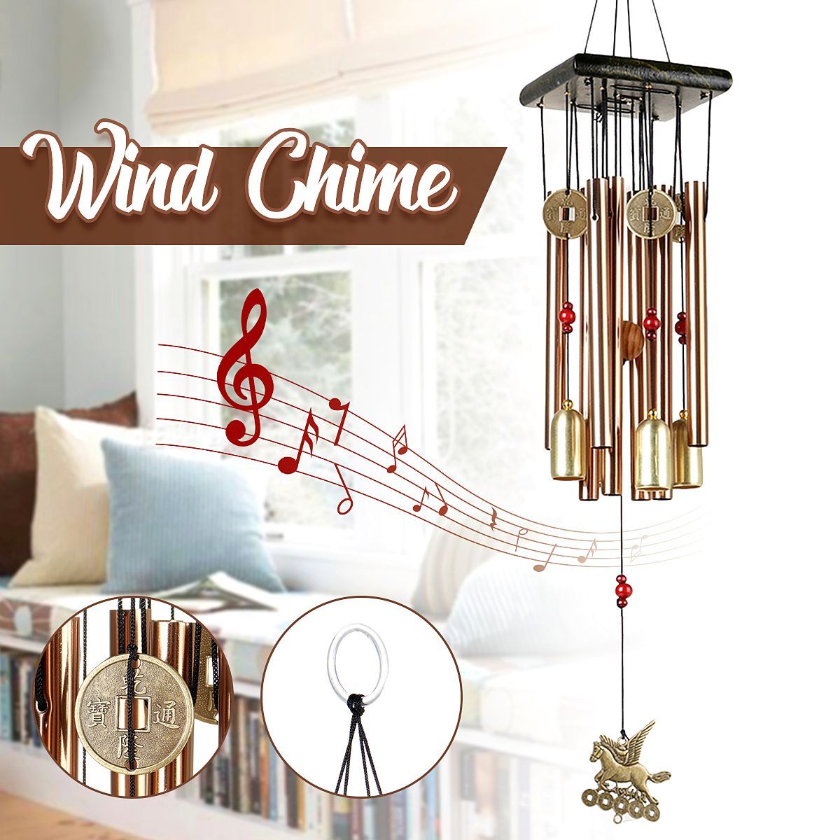 Wind-Chimes-Aluminum-Tubes-Large-Tone-Resonant-Bell-Chapel-Church-Garden-Decor-1683333