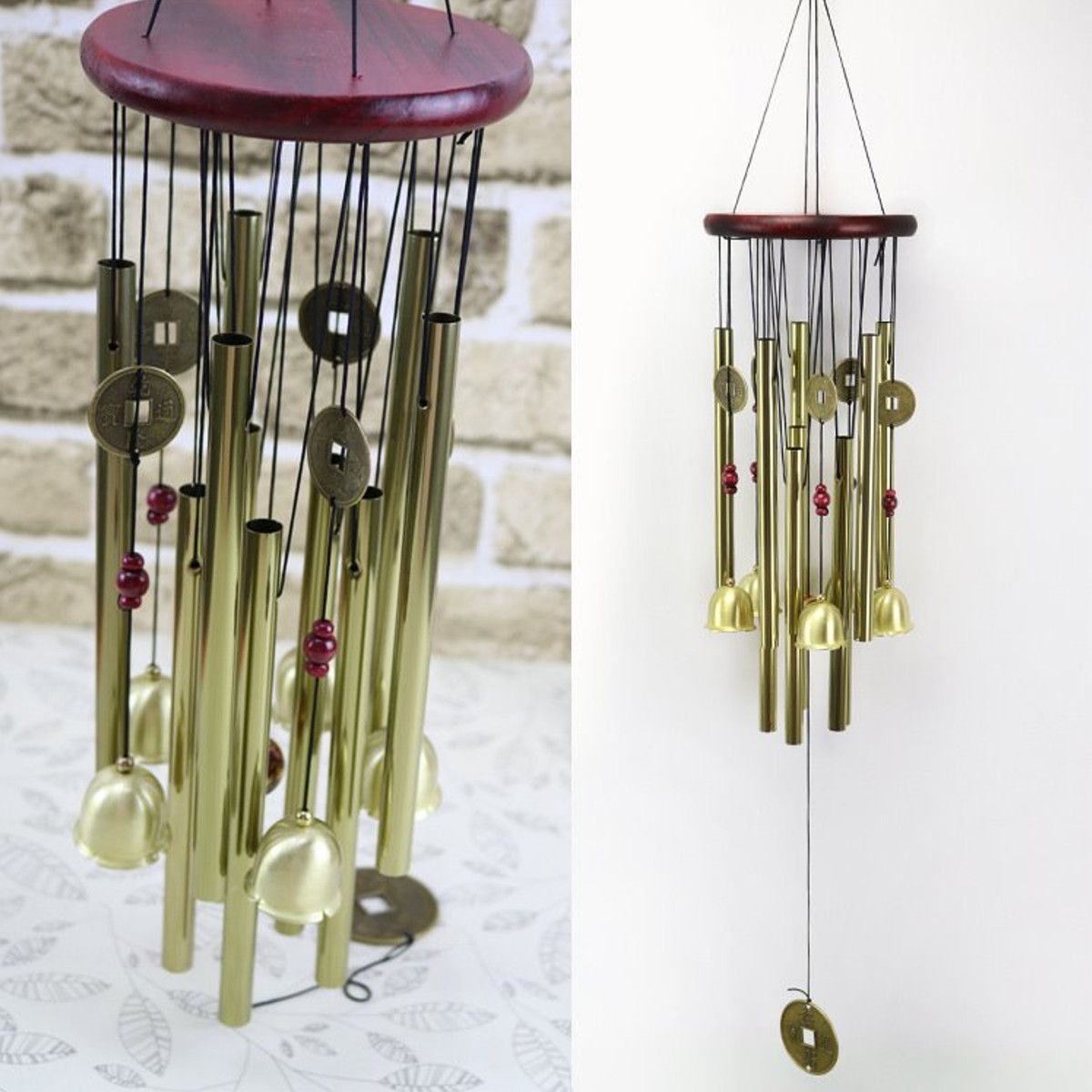 Wind-Chimes-Large-Tone-Resonant-Bell-10-Tubes-Chapel-Church-Garden-Decor-33quot-1694339