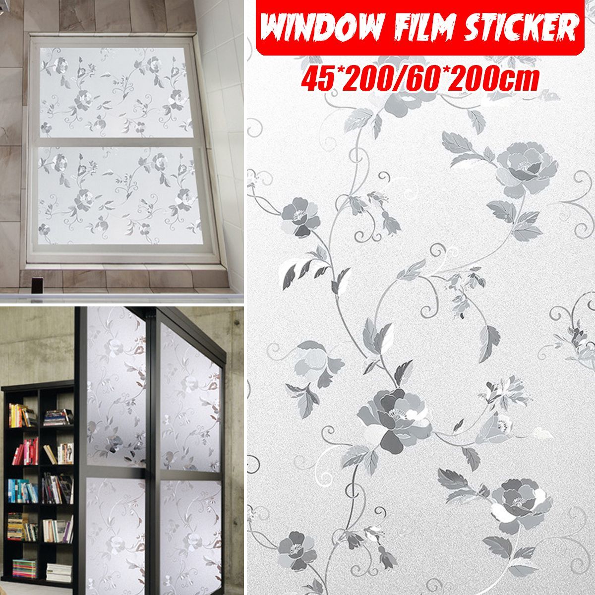 Window-Film-Sticker-Glue-free-Static-Cling-Glass-DIY-Home-Decor-Peony-Flower-1716010