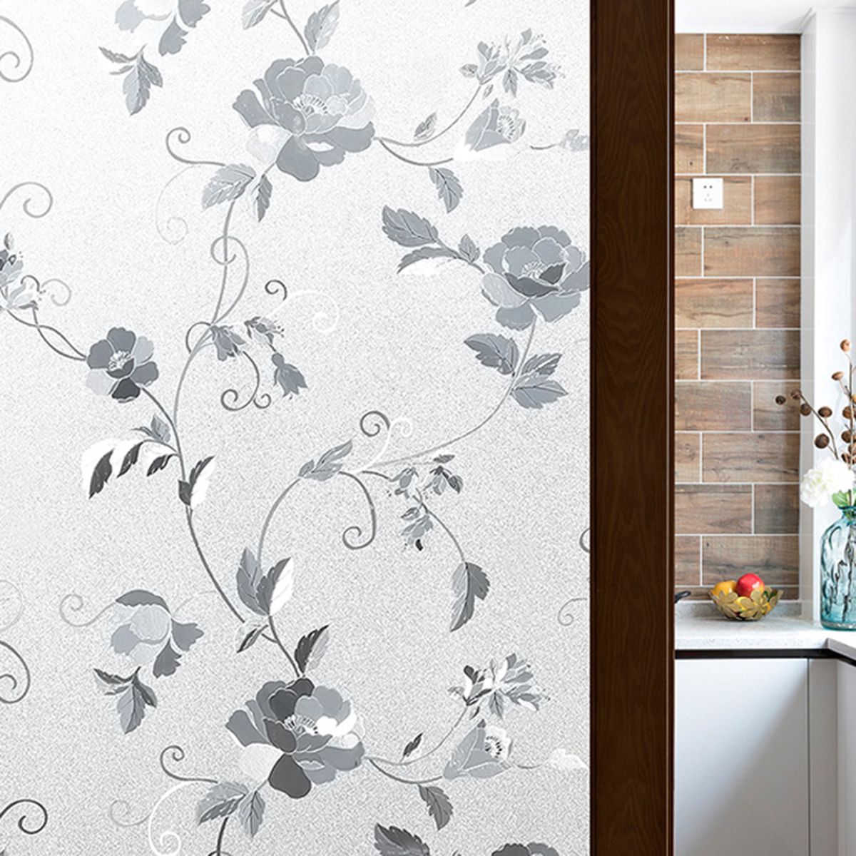 Window-Film-Sticker-Glue-free-Static-Cling-Glass-DIY-Home-Decor-Peony-Flower-1716010