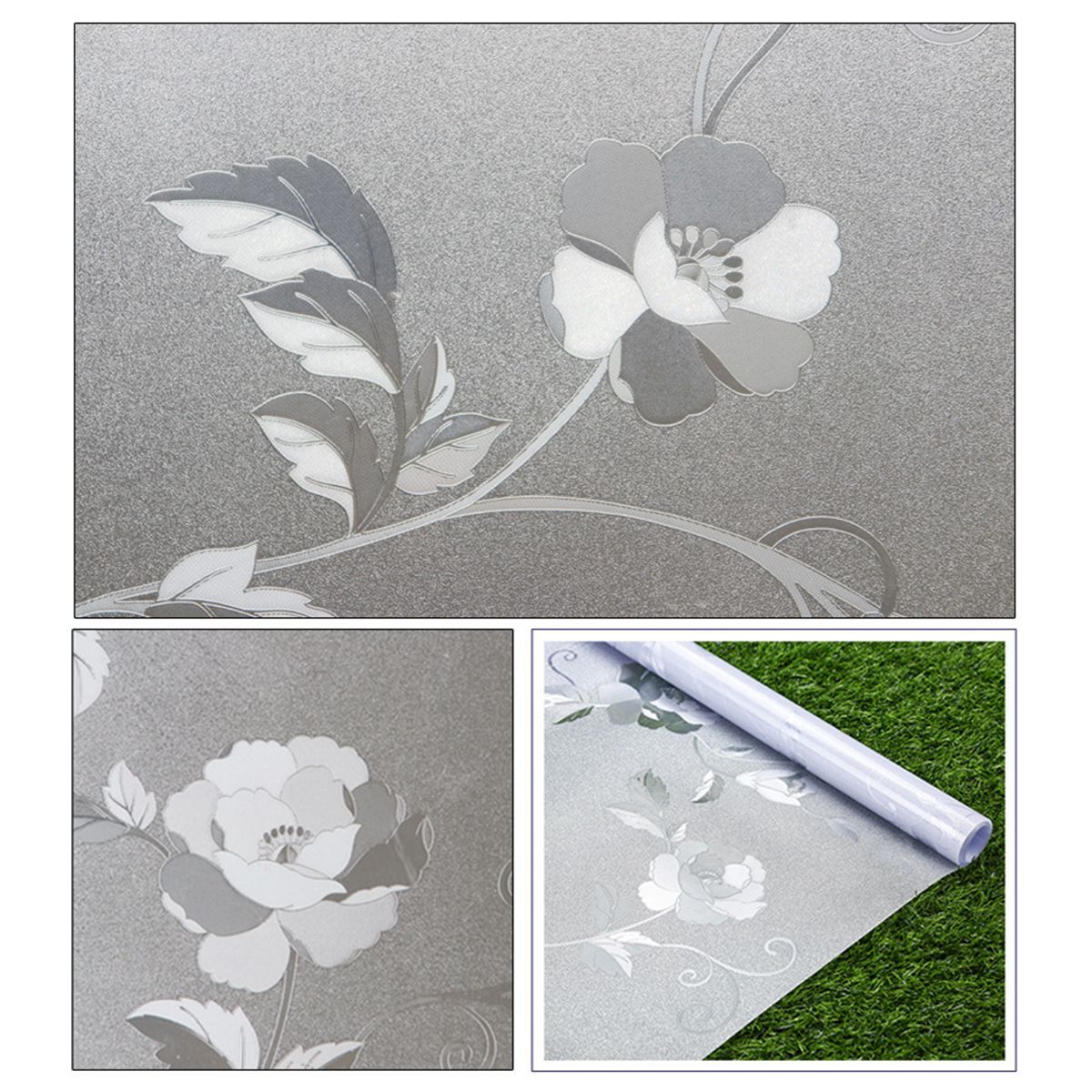 Window-Film-Sticker-Glue-free-Static-Cling-Glass-DIY-Home-Decor-Peony-Flower-1716010