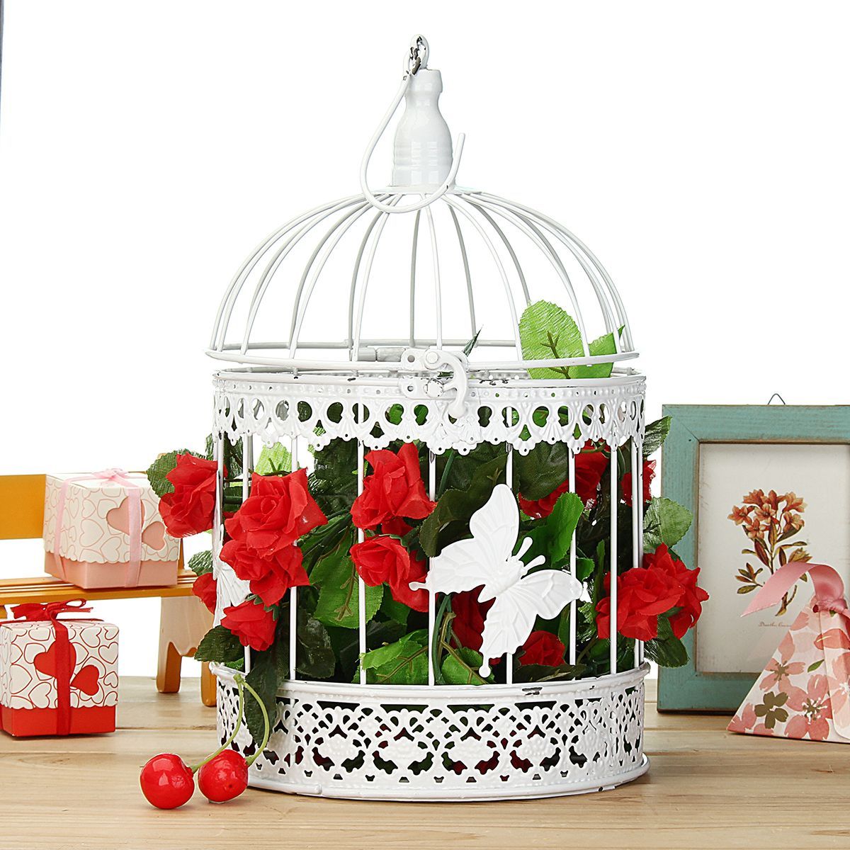 Wishing-Well-Bird-Cage-Wedding-White-Birdcage-Cards-Round-Box-Decorations-Ornaments-1557365