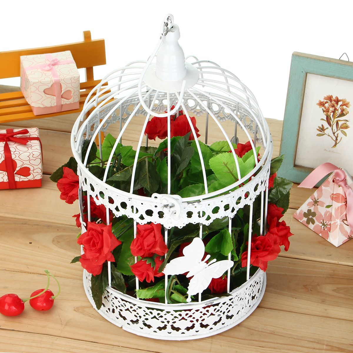 Wishing-Well-Bird-Cage-Wedding-White-Birdcage-Cards-Round-Box-Decorations-Ornaments-1557365